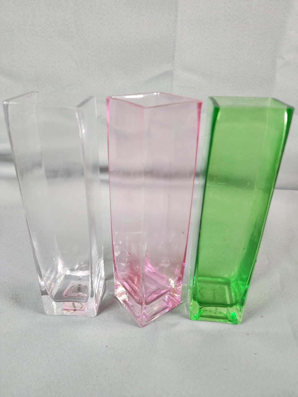Glass Bud Vases Set in Clear, Pink, and Green - Teleflora - Hard To Find